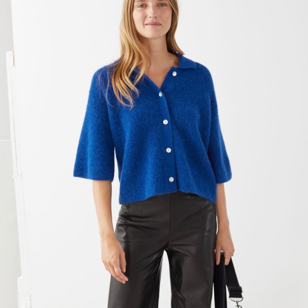 & Other Stories Blue Wool Cardigan